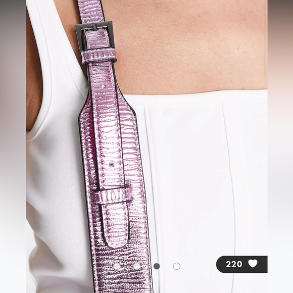 💓HVISK Renei Vegan Leather Crossbody Metallic Bag💓ASOS - Picture 4 of 7